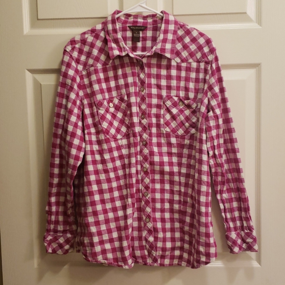 NWT Bit & Bridle Button Front Flannel Shirt
